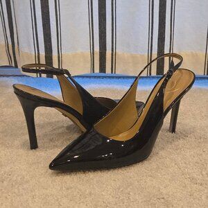 Sam Edelman Hazel Sling Black Patent Slingback Pumps 13